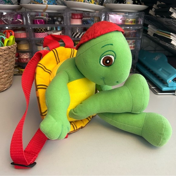 Other - *Small Stain & Missing Thread* Vintage Franklin the Turtle Plush Backpack